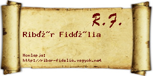 Ribár Fidélia névjegykártya